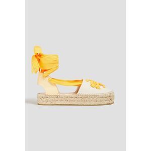 TORY BURCH Canvas Ankle Tie Espadrille Sandal NWOB Sz 6.5‎